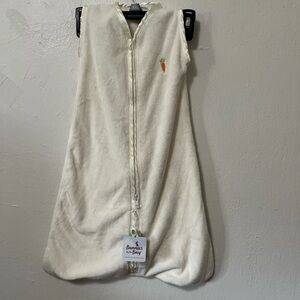 Bunnies by the Bay Cream Sleep Sack with Tiny Carrot Embroidery